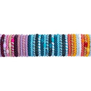 L. Erickson Grab & Go Ponytail Holders, Bejeweled, Set of Fifteen - Exceptionally Secure with Gentle Hold