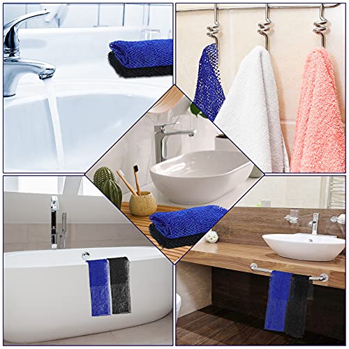 2 Pieces African Bathing Sponge African Exfoliating Net Long Net Bath Sponge Shower Body Scrubber Back Scrubber Skin Smoother for Daily Use or Stocking Stuffer (Blue, Black)