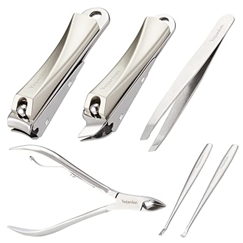 Large Nail Clippers for Thick Nails, Suitable for Men, Women, Seniors, Adults with ingrown or Thick Nails. Professional 6 in 1 Stainless Steel toenail and fingernail Clipper Set