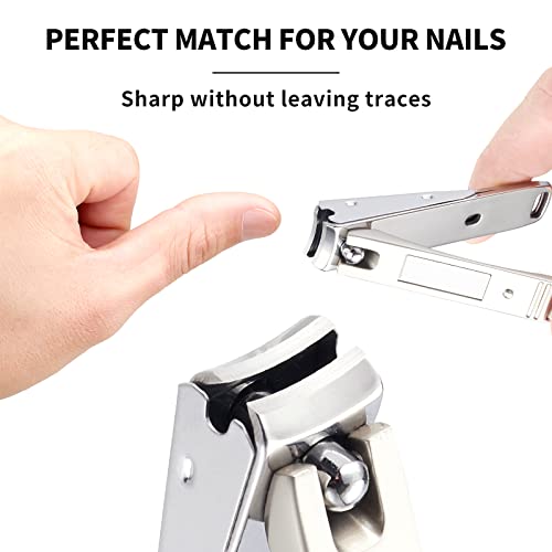 Large Nail Clippers for Thick Nails, Suitable for Men, Women, Seniors, Adults with ingrown or Thick Nails. Professional 6 in 1 Stainless Steel toenail and fingernail Clipper Set