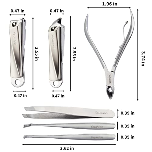 Large Nail Clippers for Thick Nails, Suitable for Men, Women, Seniors, Adults with ingrown or Thick Nails. Professional 6 in 1 Stainless Steel toenail and fingernail Clipper Set