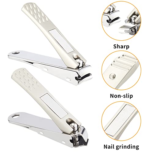 Large Nail Clippers for Thick Nails, Suitable for Men, Women, Seniors, Adults with ingrown or Thick Nails. Professional 6 in 1 Stainless Steel toenail and fingernail Clipper Set