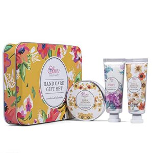 Hand Cream Gift Set - Lotion Sets for Women Gift, Hand Care Set with Shea Butter, Travel Size Hand Lotion Set for Women, Includes 2 Hand Cream & Exfoliating Cream, Gift Box for Women Birthday Christmas