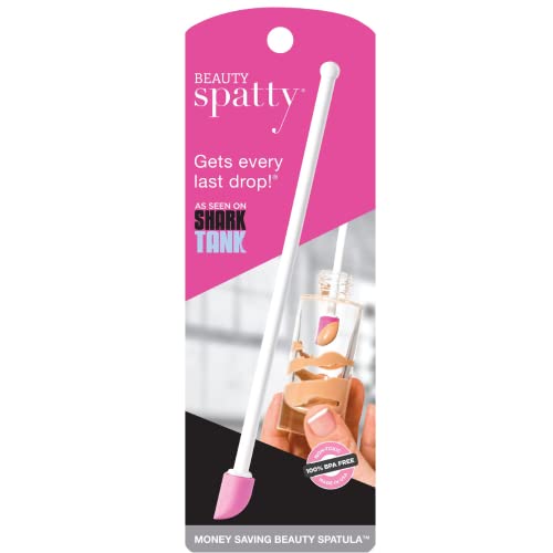 Spatty Last Drop Mini Makeup Spatula (6 Inch Pink) Shark Tank Mom Made Scrapes Foundation, Lotion, Cosmetics, Beauty Products, Perfect Gifts for Women, Teen, Grandma, Stocking Stuffers Under 5 Dollars