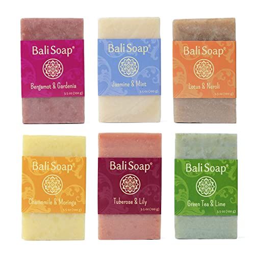 Bali Soap - Feminine Collection Natural Soap Bar, All Natural Women Soap, Bath Soap & Luxury Gift for Women - Vegan & Handmade Soaps for Face, Hand & Body, 6pc 3.5 Oz Each