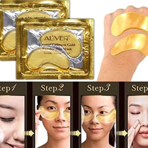 25 Pairs Gold Eye Mask Power Crystal Gel Collagen Masks, Great For Anti Aging, Dark Circles & Puffiness