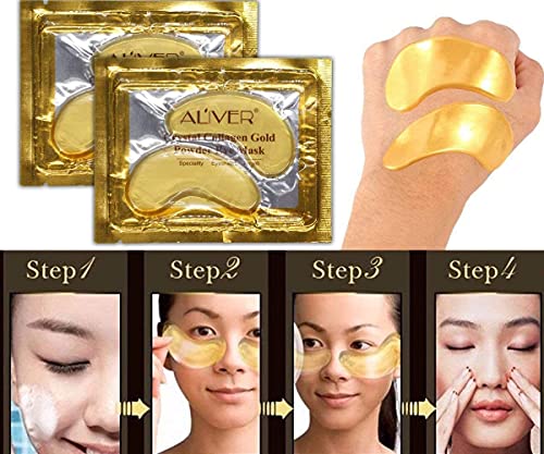 25 Pairs Gold Eye Mask Power Crystal Gel Collagen Masks, Great For Anti Aging, Dark Circles & Puffiness