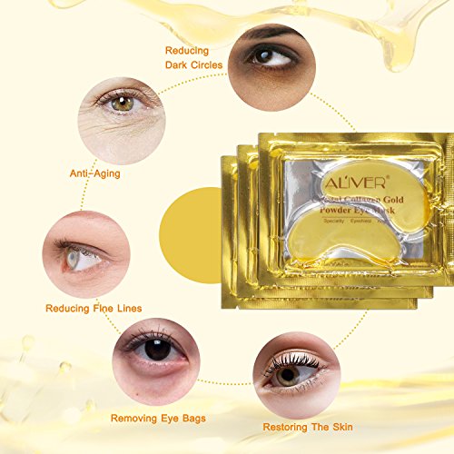 25 Pairs Gold Eye Mask Power Crystal Gel Collagen Masks, Great For Anti Aging, Dark Circles & Puffiness