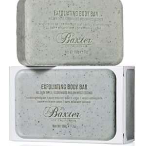 Baxter of California Exfoliating Body Bar Soap for Men with Cedarwood and Oak Moss Essence | For All Skin Types | Buffs Out Dry Skin and Boosts Cell Renewal | 7 ounces | Holiday Gift Guide