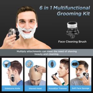 Head Shaver for Bald Men BABONIR Electric Razor 6D Floating Head LED Display IPX7 Waterproof 6-in-1 Wet and Dry Freedom Grooming Kit Hair Clipper Beard Trimmer Father’s Gift