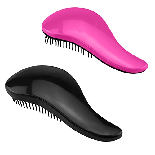 Hair Brush 2Pcs Scalp Glide Through The Tangled Brush 6×1.12Inch Plastic Anti-Static Tangled Brush for Ladies Men Children Hair