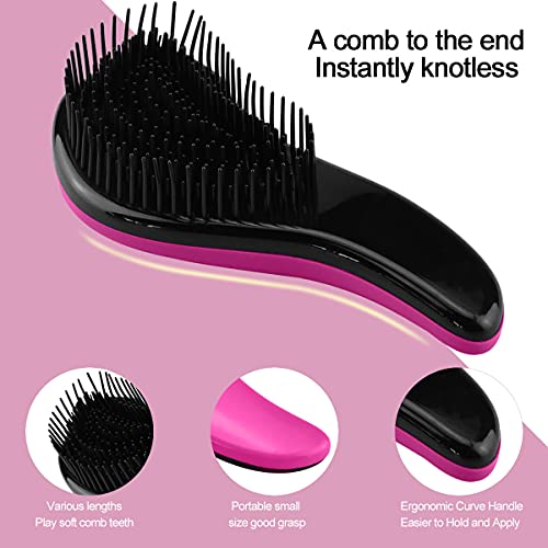 Hair Brush 2Pcs Scalp Glide Through The Tangled Brush 6×1.12Inch Plastic Anti-Static Tangled Brush for Ladies Men Children Hair