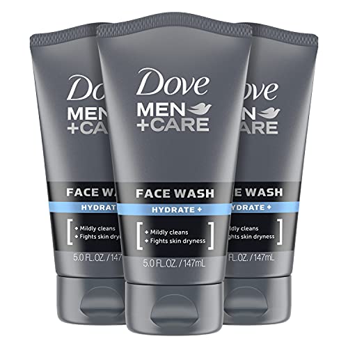 Dove Men+ Face Wash Hydrate Plus Skin Care, 5 Oz, 3 Count