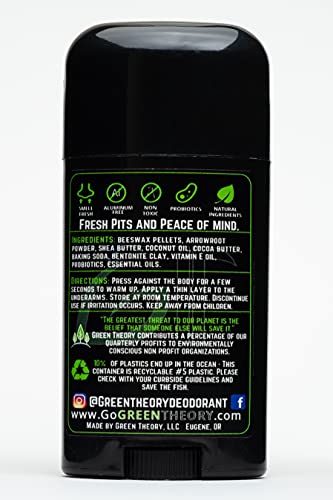 Green Theory Fir Scent Masking Natural Deodorant - Probiotic, Aluminum Free, Hunting - Tree Scents Collection - Solid 2.65 Ounce