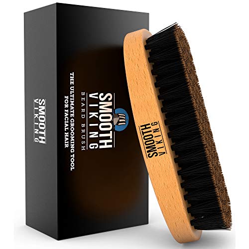 Boar Bristle Beard & Mustache Brush - Beard Brush for Men Perfect for Beard Grooming, Growth & Maintenance - Facial Hair Care Gift