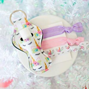 Daisy Lane Christmas Stocking Stuffer for Women Teen Girl, Small Gift Set for Kid, Keychain Hair Tie (Unicorn)