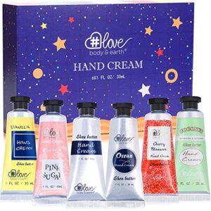 hand cream gift set – moisturizing hand lotion set with natural glycerin and vitamin e, pack of 6 hand cream set, lotion gift sets for women and men, ideal gifts for her christmas birthday