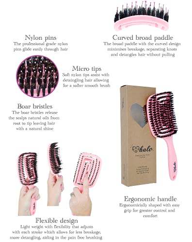 Detangling Hair Brush For Kids. Tear Free Brushing For Sensitive Kids. Best Pain Free Brush Voted By Kids. Soft Boar And Nylon Bristles.