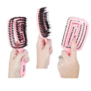 Detangling Hair Brush For Kids. Tear Free Brushing For Sensitive Kids. Best Pain Free Brush Voted By Kids. Soft Boar And Nylon Bristles.