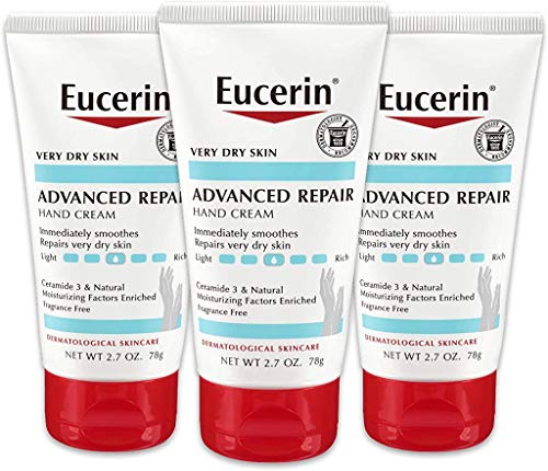 Eucerin Advanced Repair Hand Cream - Fragrance Free, Hand Lotion for Very Dry Skin - 2.7 Ounce (Pack of 3)