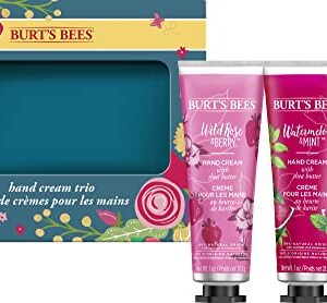 Burt's Bees Gifts, 3 Moisturizing Hand Creams with Shea Butter, Hand Cream Trio Spring Set - Lavender and Honey, Wild Rose and Berry & Watermelon and Mint