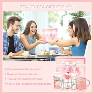 Birthday Gifts for Women Best Relaxing Spa Gifts Baskets Box for Her Wife Mom Best Friend Mother Grandma Bday Bath and Body Kit Sets Self Care Present Beauty Products Package Rose Scent