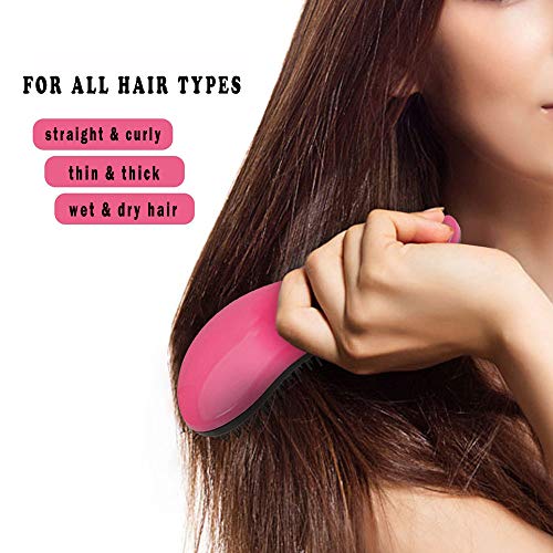 Detangling Hair Brush Set (Pink & Blue) Effective Detangle Human Hairs Comb for Women, Girls, Men and Boys - Use in Thin, Thick, Curly, Straight, Wet, Dry Hair by “wonder X”