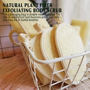 Natural Loofah Sponge Exfoliating Body Scrubber (3 Pack),Made with Eco-Friendly and Biodegradable Shower Luffa Sponge, Loofah for Women and Men, Beige