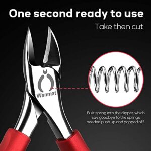 Toenail Clippers, Professional Nail Clippers for Thinck & Ingrown Nails, Upgraded Toe Nail Clippers for Men, Podiatrist Toenail Clippers Fingernail Clippers Wanmat