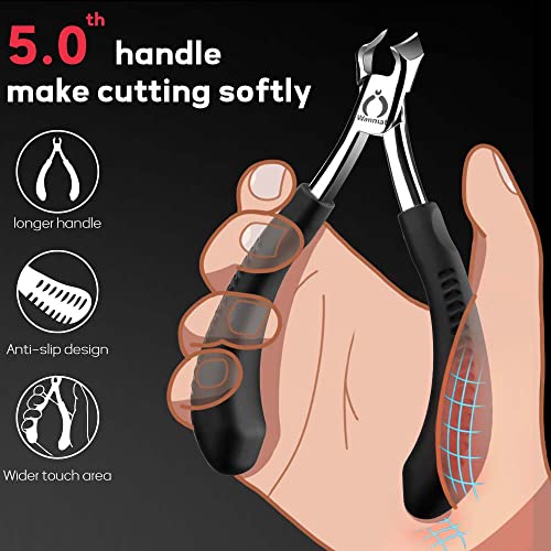 Toenail Clippers, Professional Nail Clippers for Thinck & Ingrown Nails, Upgraded Toe Nail Clippers for Men, Podiatrist Toenail Clippers Fingernail Clippers Wanmat