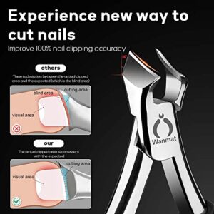 Toenail Clippers, Professional Nail Clippers for Thinck & Ingrown Nails, Upgraded Toe Nail Clippers for Men, Podiatrist Toenail Clippers Fingernail Clippers Wanmat