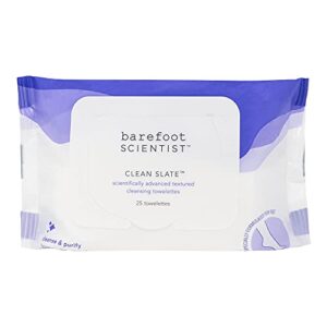barefoot scientist clean slate textured cleansing towelettes, extra-large, extra-strong foot disinfecting wipes