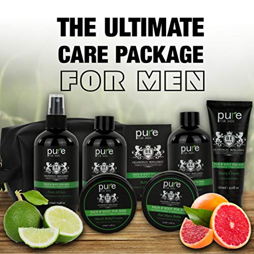 Bath Spa Gift Baskets for Men. Essential Oil Deluxe Mens Gift Set. Best Holiday Gift, Care Package for Men, Husband, Boyfriend & Dad. Mens Spa Kit makes best Relaxation Gifts for Men!