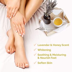 Foot Mask - 5 Pairs Lavender & Honey Foot Spa for Rough Dry Cracked Feet Reduce Dead Skin, Moisturizing Socks for Baby Foot, Relaxing Soft Feet Treatment for Women & Men, Foot Care Christmas Gifts