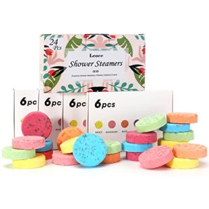 Shower Steamers, 24PCS Sharing Pack Aromatherapy Shower Steamers, Vaporizing Shower Bombs with Organic Essential Oils Enjoy Home Spa, Shower Steamers for Women & Men - 4 Boxes
