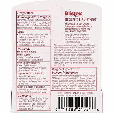 BLISTEX Medicated Lip Ointment, 0.21 Oz (Pack of 3)