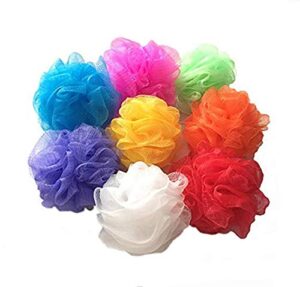 mesh loofah sponges, 8-pack small loofahs for kids colorful sponges mesh pouf resuable shower sponges loofah bath ball back (8 count (pack of 1))