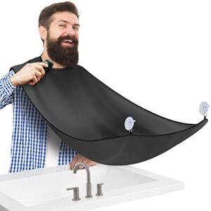 HUPBIPY Beard Bib, Beard Catcher, Men's Non-Stick Material Beard Apron, for Styling and Trimming, One Size Fits Everyone (black)
