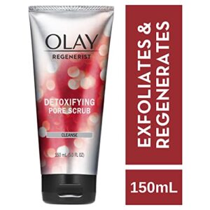 Facial Cleanser by Olay Regenerist, Detoxifying Pore Scrub & Exfoliator, 5 Fl Oz (Pack of 3)