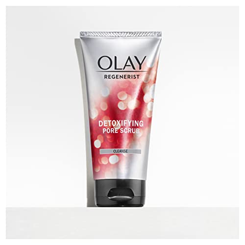 Facial Cleanser by Olay Regenerist, Detoxifying Pore Scrub & Exfoliator, 5 Fl Oz (Pack of 3)