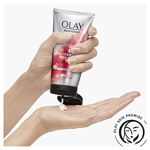 Facial Cleanser by Olay Regenerist, Detoxifying Pore Scrub & Exfoliator, 5 Fl Oz (Pack of 3)