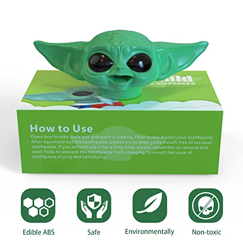 2022 New Baby Y-oda Toothpaste Topper G-rogu Toothpaste Cap The Mandalorian Y-oda Baby Toothpaste Dispenser for Kids, Star Wars Fans Gift Box