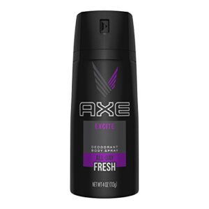 axe body spray for men, excite, 4 oz(pack of 3)