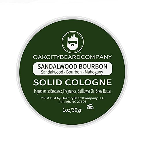 Oak City Beard Company - Sandalwood Bourbon - Solid Cologne - 1 Ounce - Sandalwood - Bourbon - Mahogany - Our Most Popular Scent!