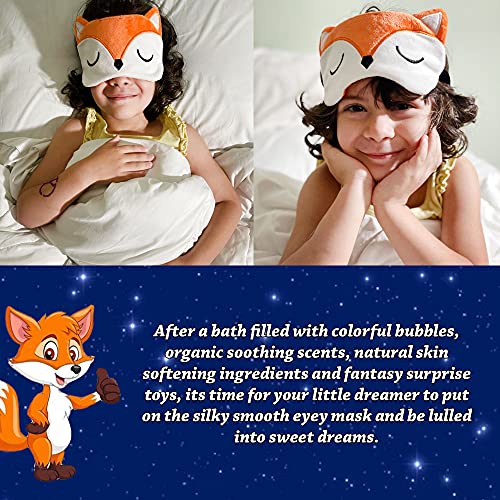 Cuddle Monkeyz Little Dreamers Spa Kit with Bath Bomb for Kids with A Surprise Toy and Fox Eye Mask (Little Dreamers Bath Bombs)