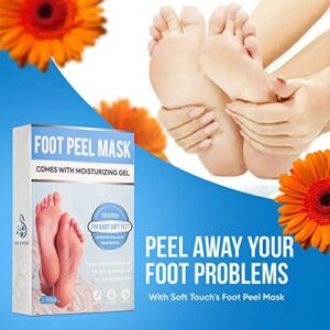 S&K ENVISION Foot Peel Mask for Dry Cracked Feet with Feet Moisturizing Gel | Make Your Feet Baby Soft | Feet Peeling Mask for Dead Skin Cells Removal | Exfoliating Natural Foot Treatment (2 Pairs)