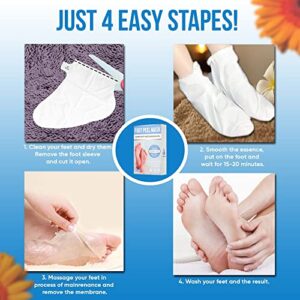 S&K ENVISION Foot Peel Mask for Dry Cracked Feet with Feet Moisturizing Gel | Make Your Feet Baby Soft | Feet Peeling Mask for Dead Skin Cells Removal | Exfoliating Natural Foot Treatment (2 Pairs)