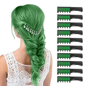 msdada green hair chalk for girls-new hair chalk comb temporary bright washable hair color dye for kids-girls toys gifts for birthday,easter,christmas,halloween