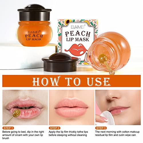 Lip Mask, Lip Sleeping Mask Lip Scrubs Exfoliator Moisturizer Repairs Dry Lips Treatment Peach Moisture Lip Care Scrub