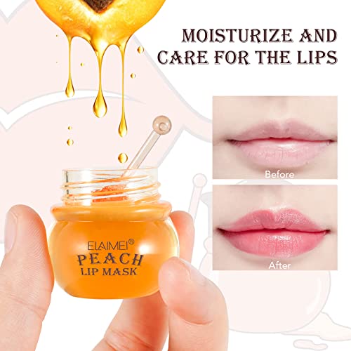 Lip Mask, Lip Sleeping Mask Lip Scrubs Exfoliator Moisturizer Repairs Dry Lips Treatment Peach Moisture Lip Care Scrub